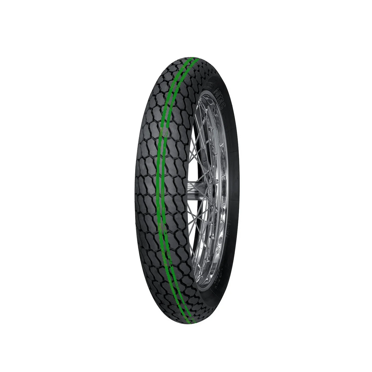 130/80-19 (27×7-19) FT18 Flat Track Front Green Stripe Mitas